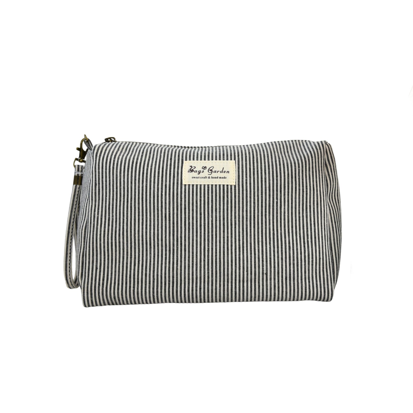 Neceser de algodón mini rayas con asa lateral desmontable – Bolsa de viaje multiusos