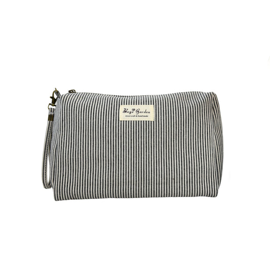 Neceser de algodón mini rayas con asa lateral desmontable – Bolsa de viaje multiusos