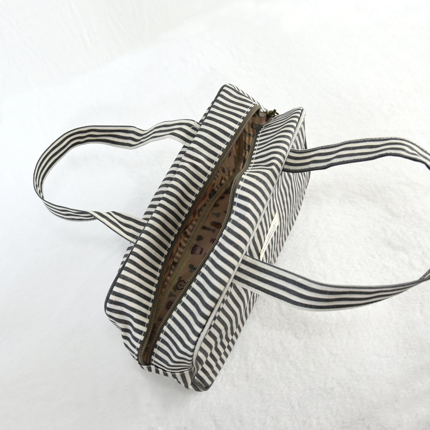 Bolso de mano impermeable a rayas rectangular