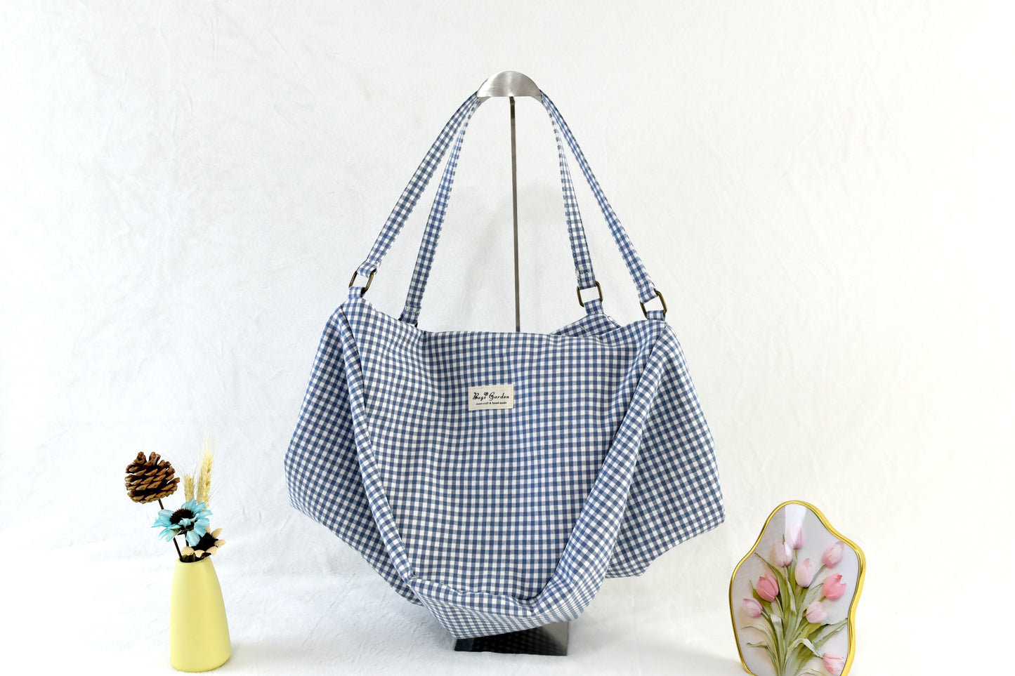 Large Vichy cotton bag