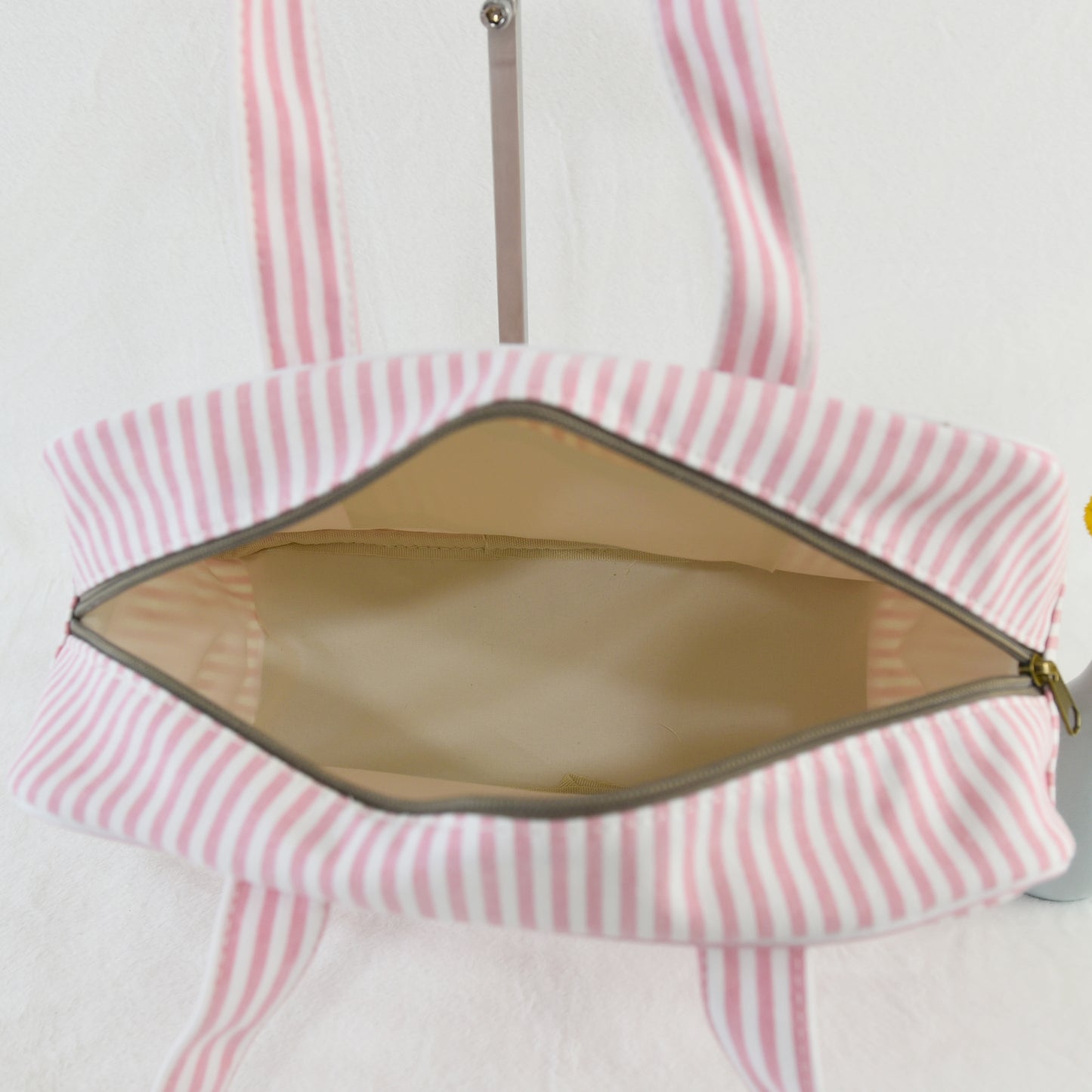 Bolso de mano de algodón rayas