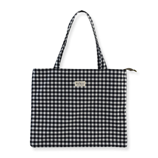 Bolsa Tote de Algodón Vichy - Ligera, Plegable y de Gran Capacidad