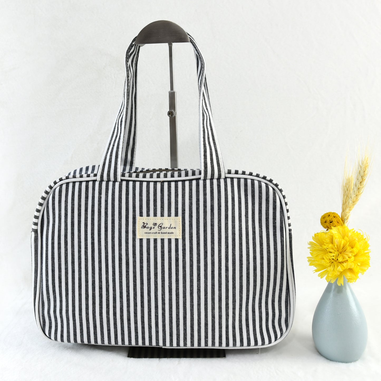 Bolso de mano de algodón rayas