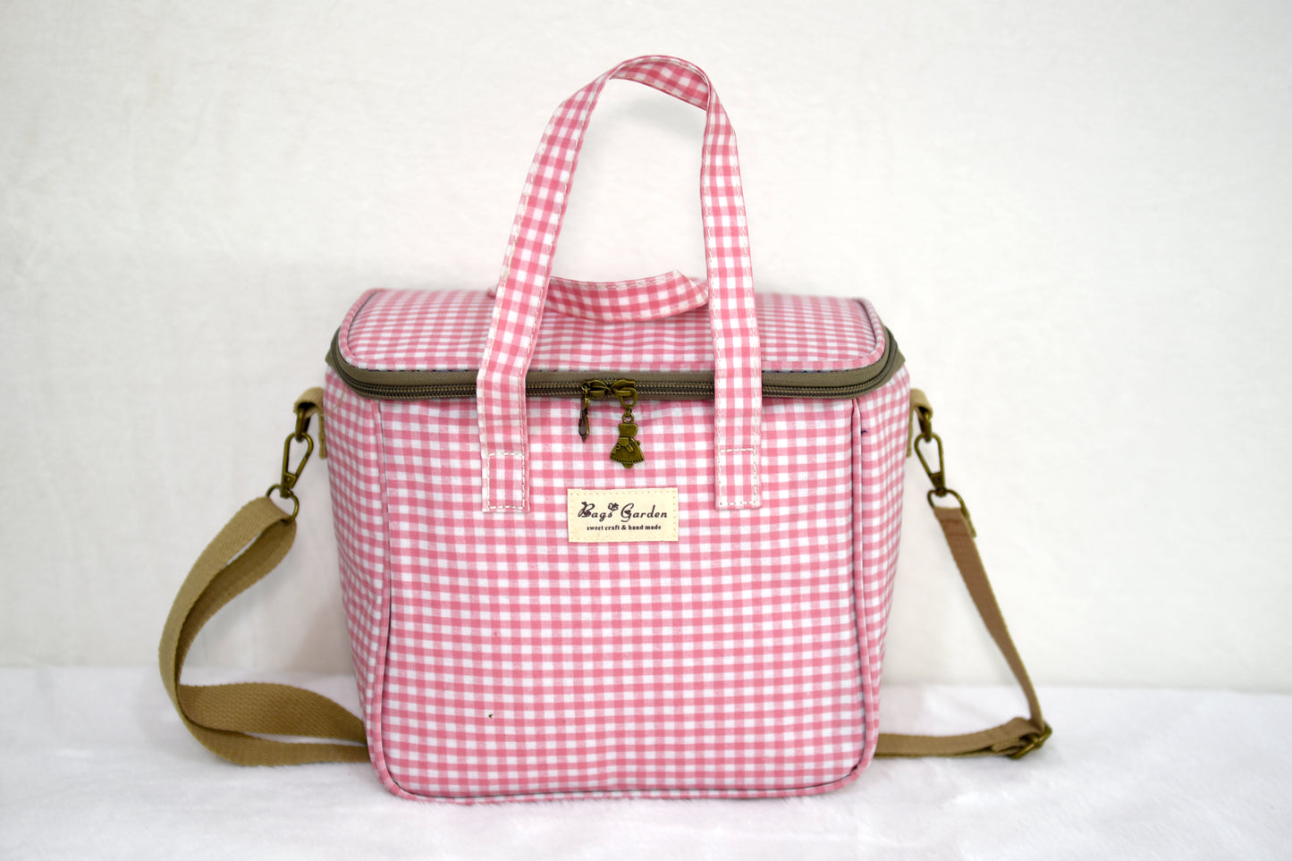 Bolsa Nevera Impermeable Vichy | Bolsa Térmica Almuerzo con Cremallera