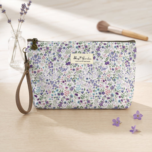 Neceser Mediano Floral Impermeable Bags Garden con Asa de Muñeca y Bolsillo Trasero con Cremallera