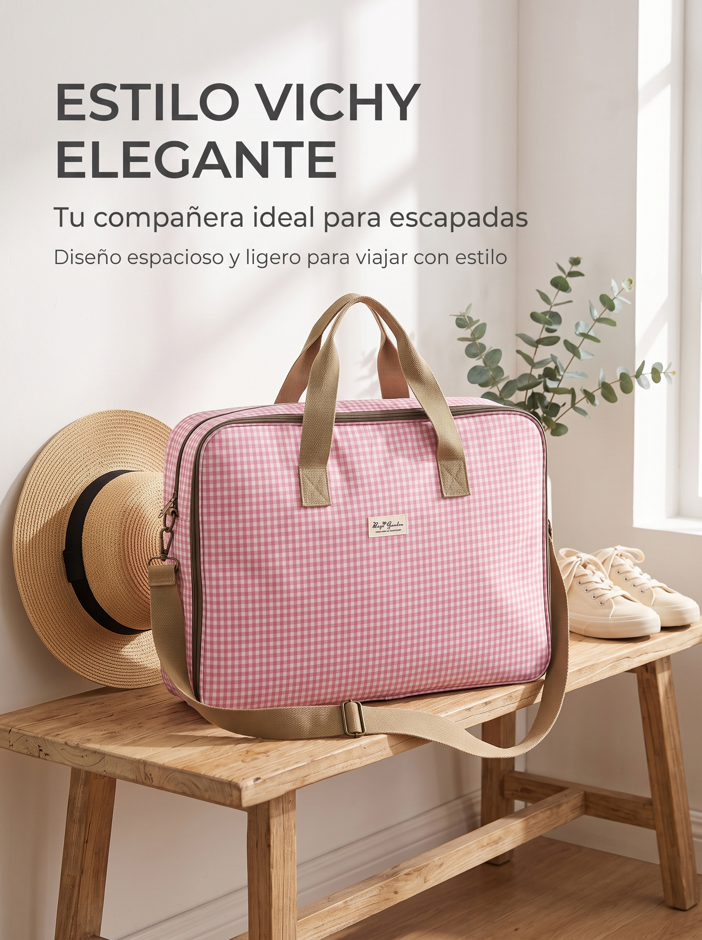 Bolsa de Maternidad y Viaje Grande Impermeable con Estampado Vichy