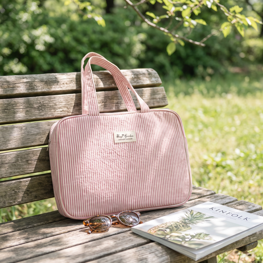 Bolso con Asas de Algodón a Rayas