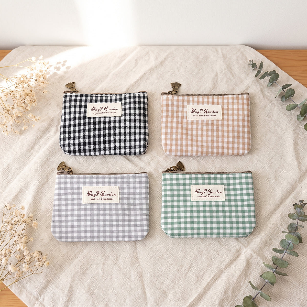 Monedero Vichy Impermeable con Cremallera