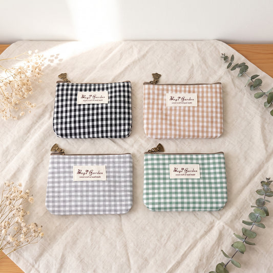 Monedero Vichy Impermeable con Cremallera