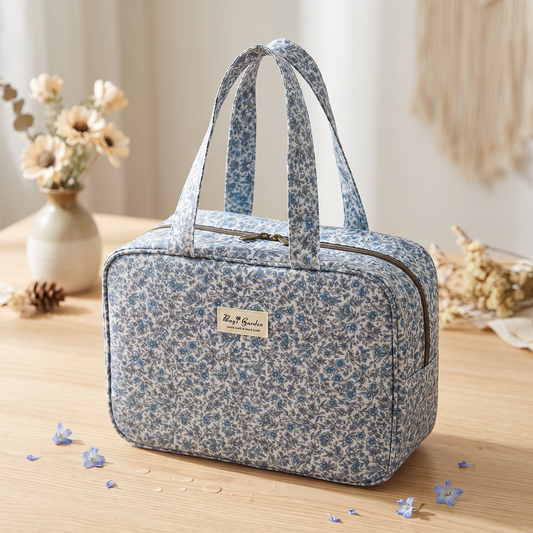 Bolso con Asas Impermeable de Flores con Cremallera