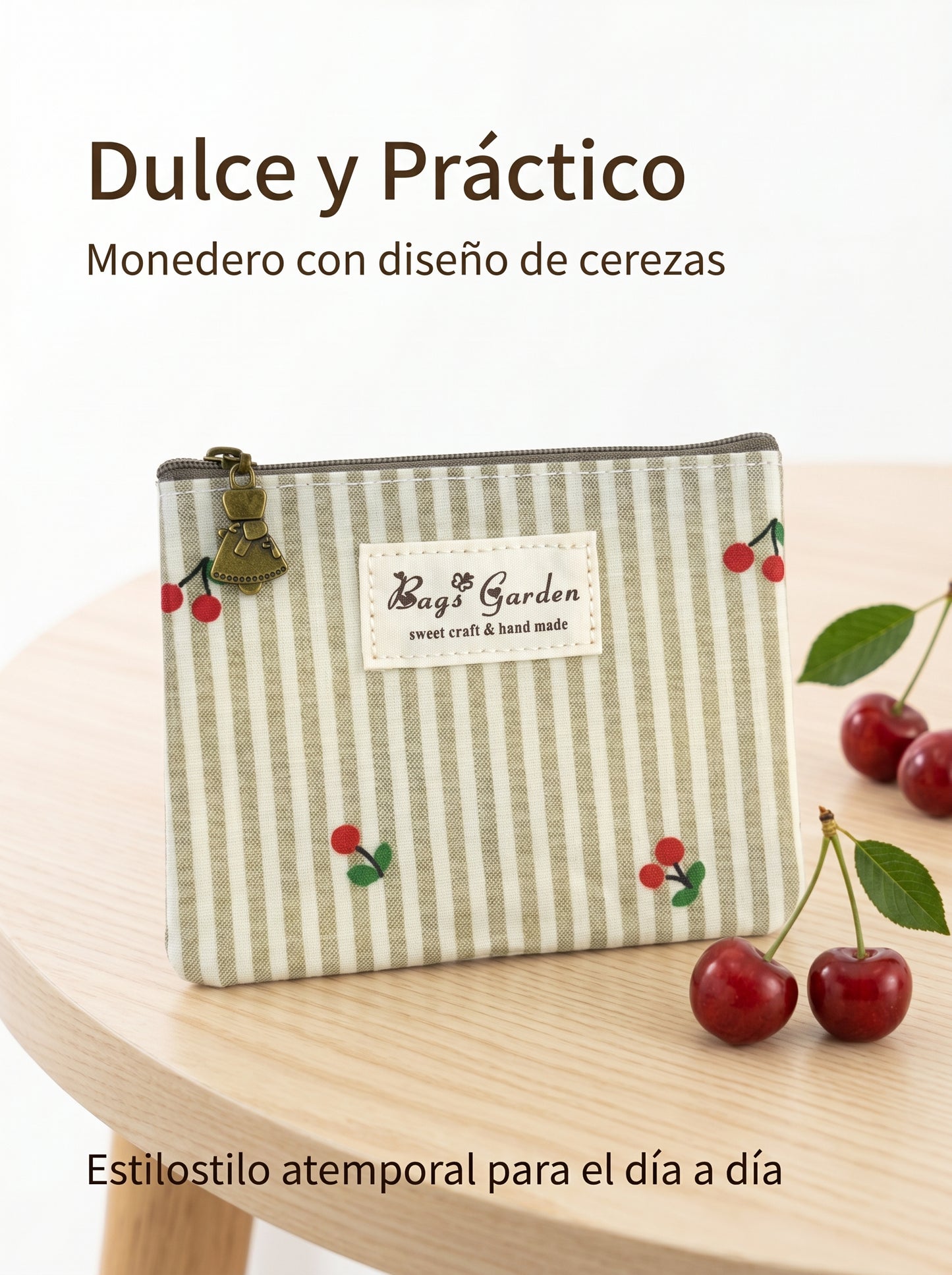 Monedero rayas con cerezas