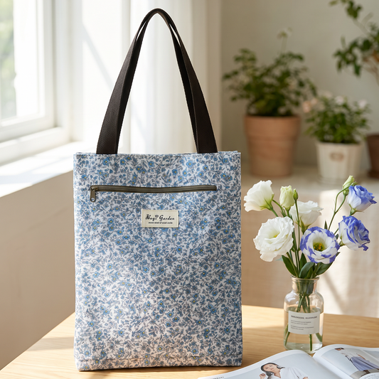 Bolso de Mano pequeño Floral Impermeable con Bolsillo Frontal, Cierre de Botón y Asas para Uso Diario