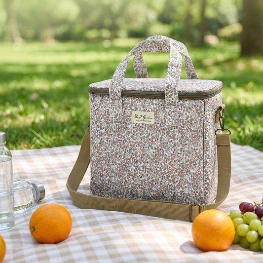 Bolso Nevera Grande Floral Impermeable con Interior Térmico y Asas para Comida, Playa y Picnic