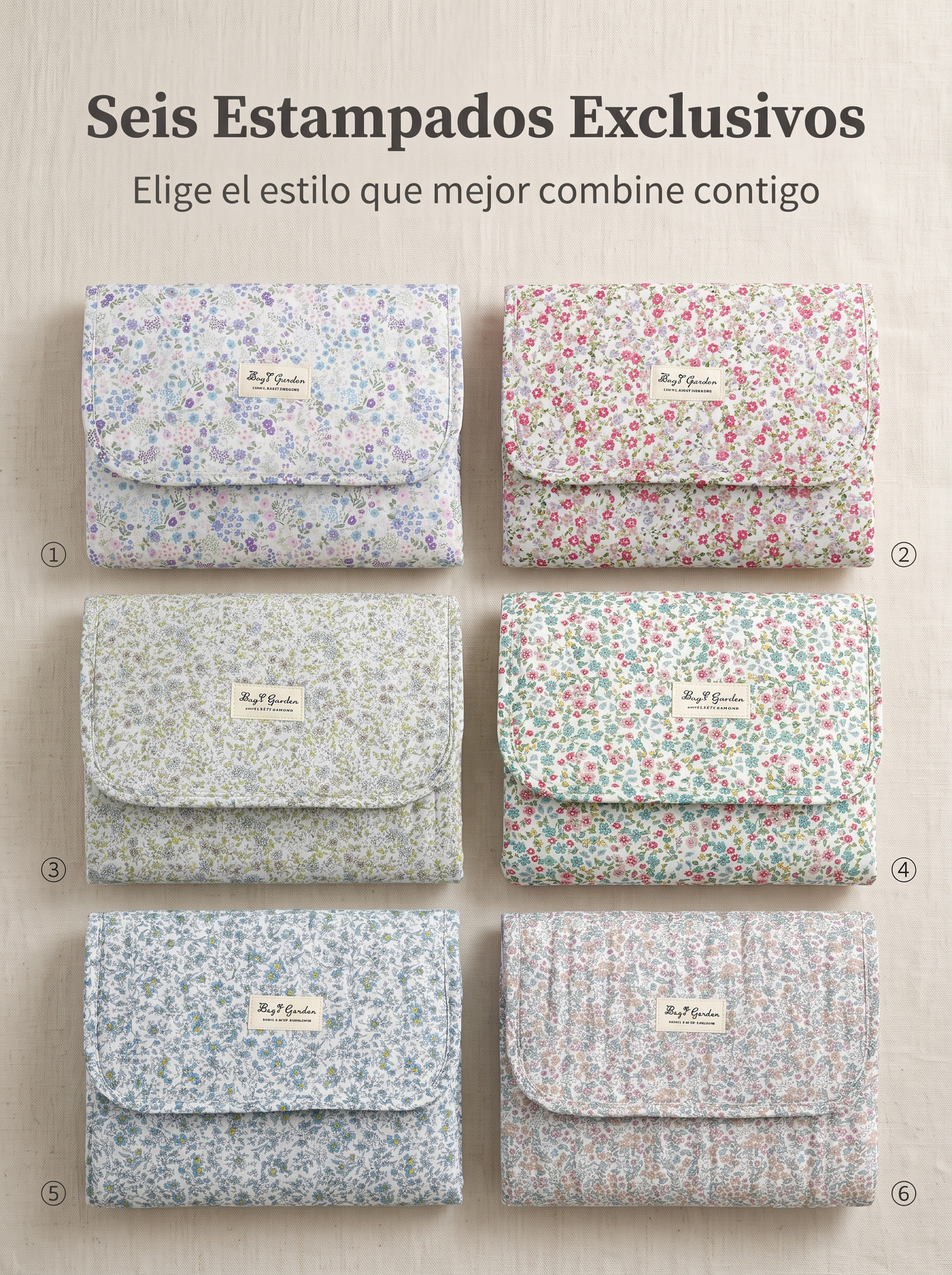 Cambiador de Bebé Portátil Floral, Plegable y Fácil de Transportar