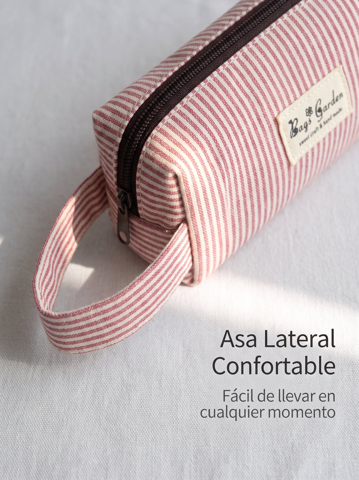 Estuche de Algodón a Rayas con Asa