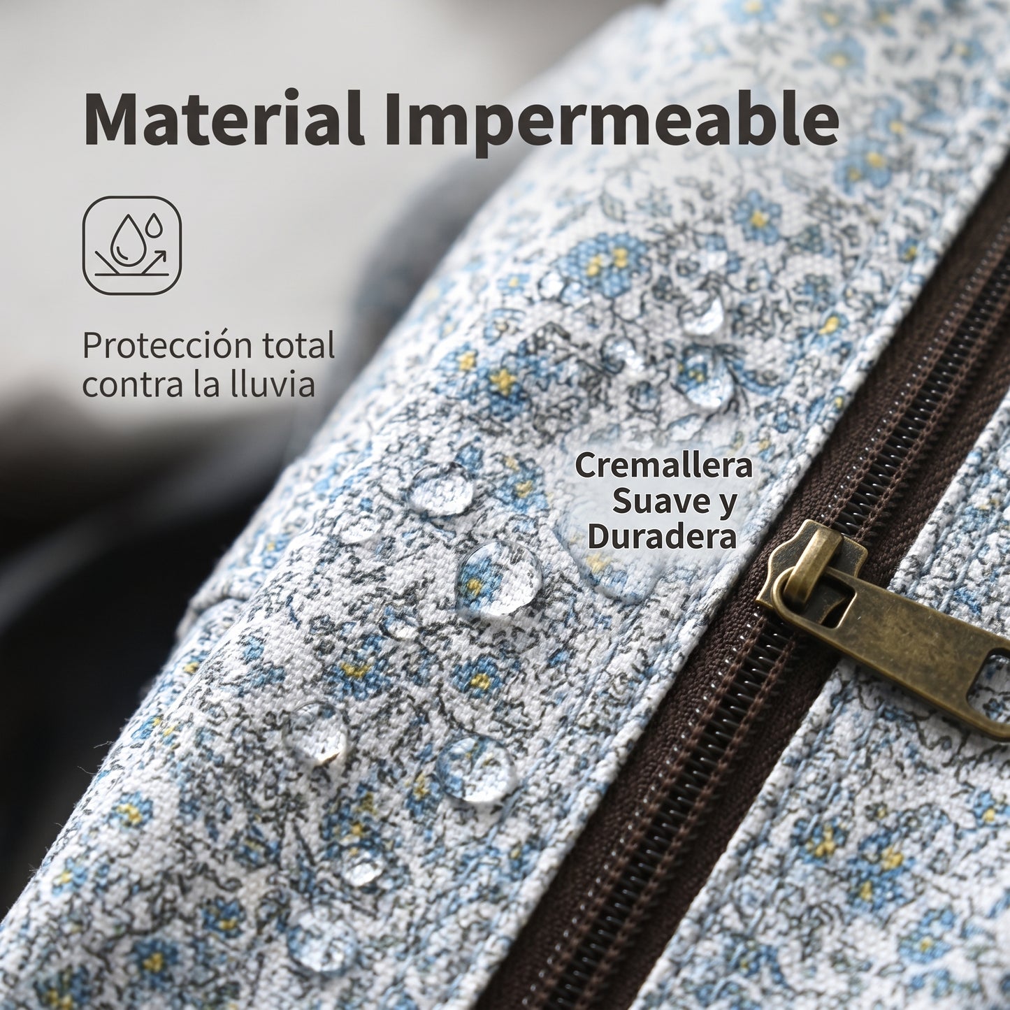Bolso de Viaje Floral Grande Impermeable con Cremallera, Asas Largas y Correa de Hombro Ajustable