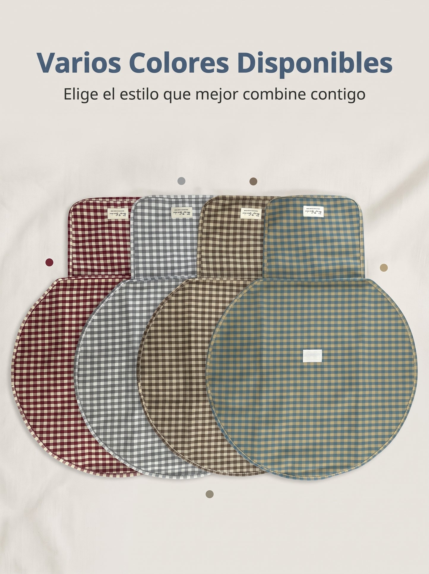 Cambiador Portátil para Bebé de Algodón a Cuadros