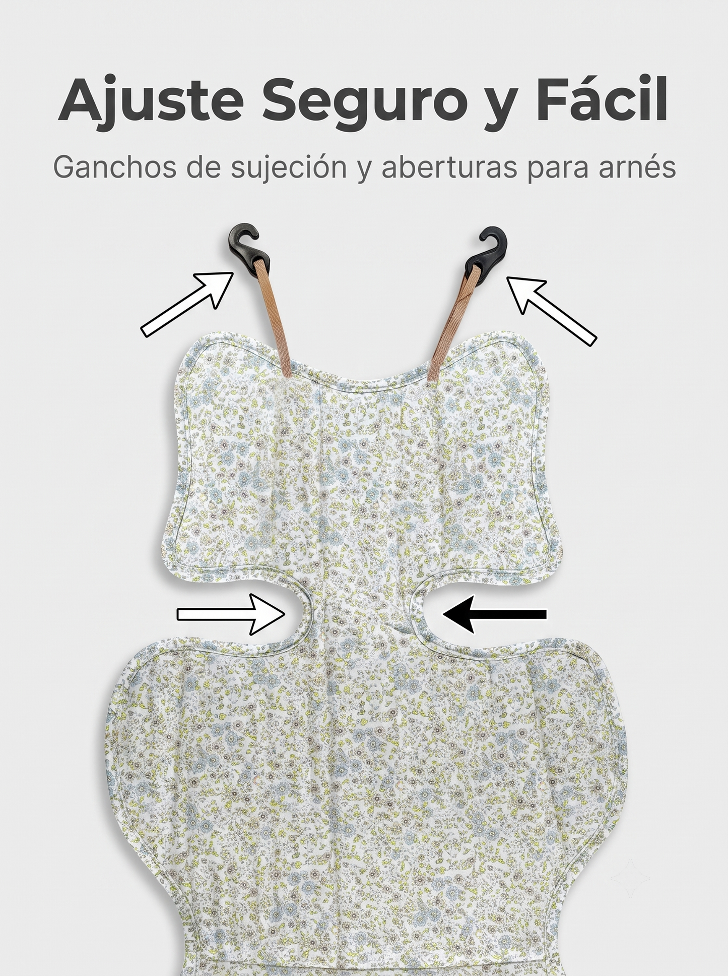 Colchoneta Floral Transpirable para Carrito de Bebé con Malla 3D