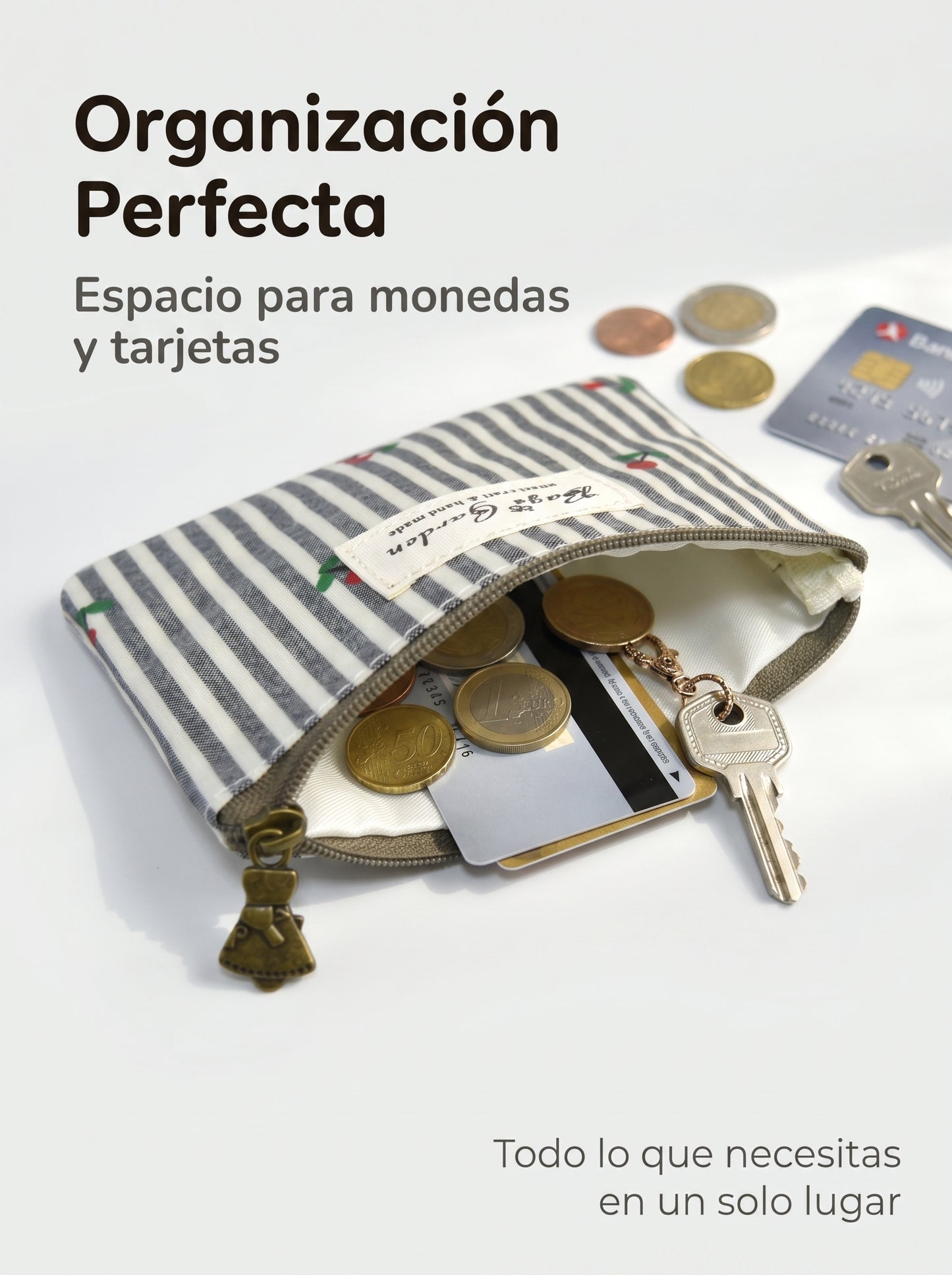 Monedero rayas con cerezas