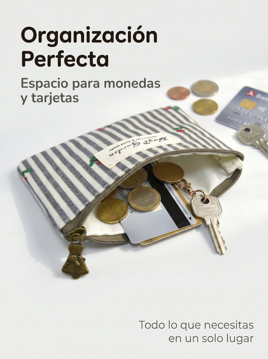 Monedero rayas con cerezas