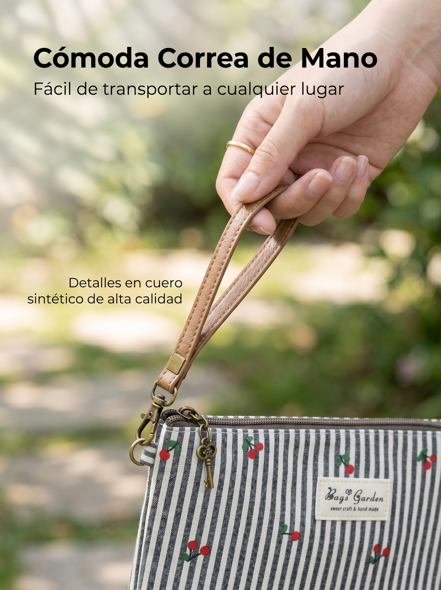 Neceser Mediano Rayas con Cerezas