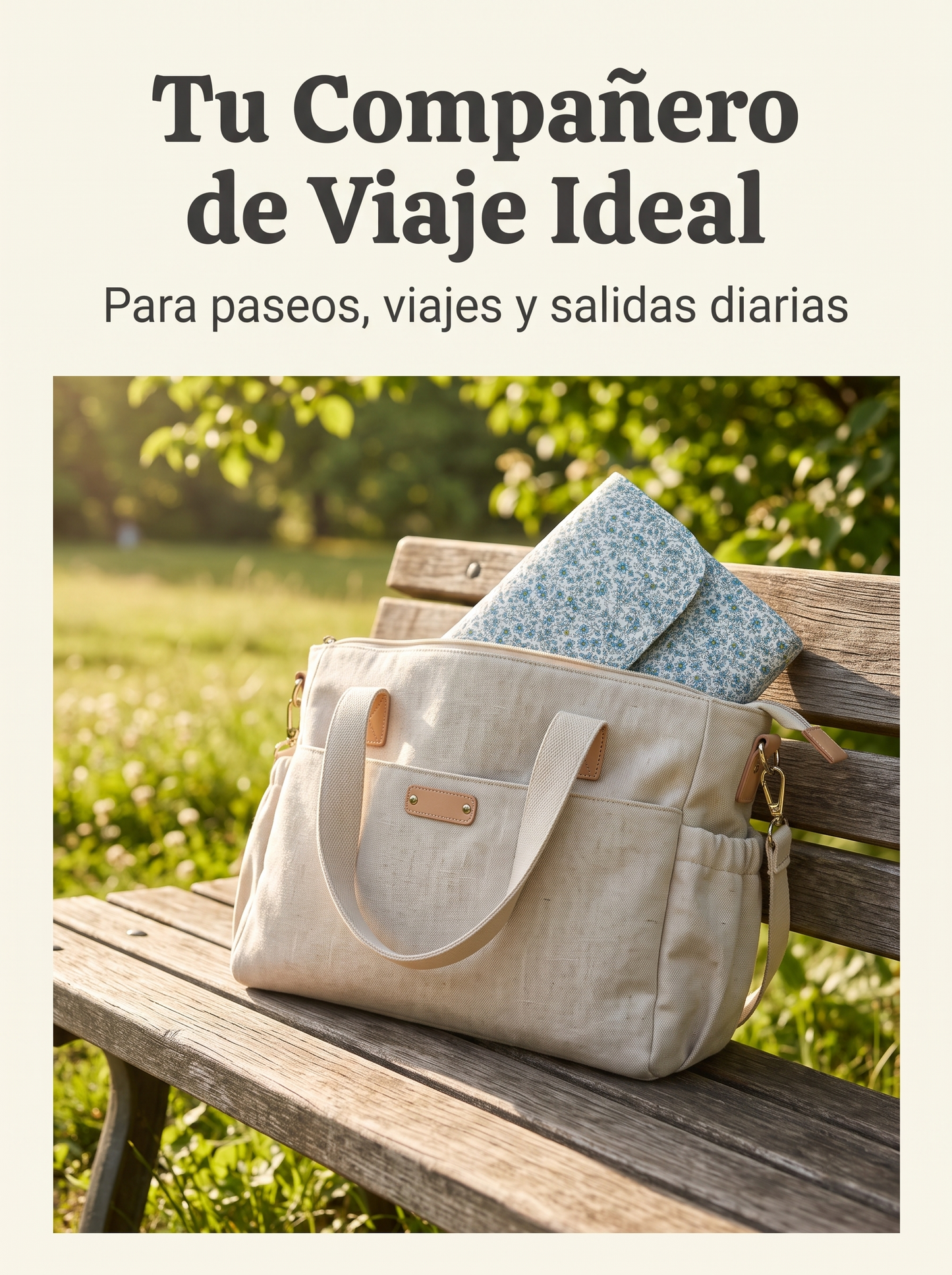 Cambiador de Bebé Portátil Floral, Plegable y Fácil de Transportar