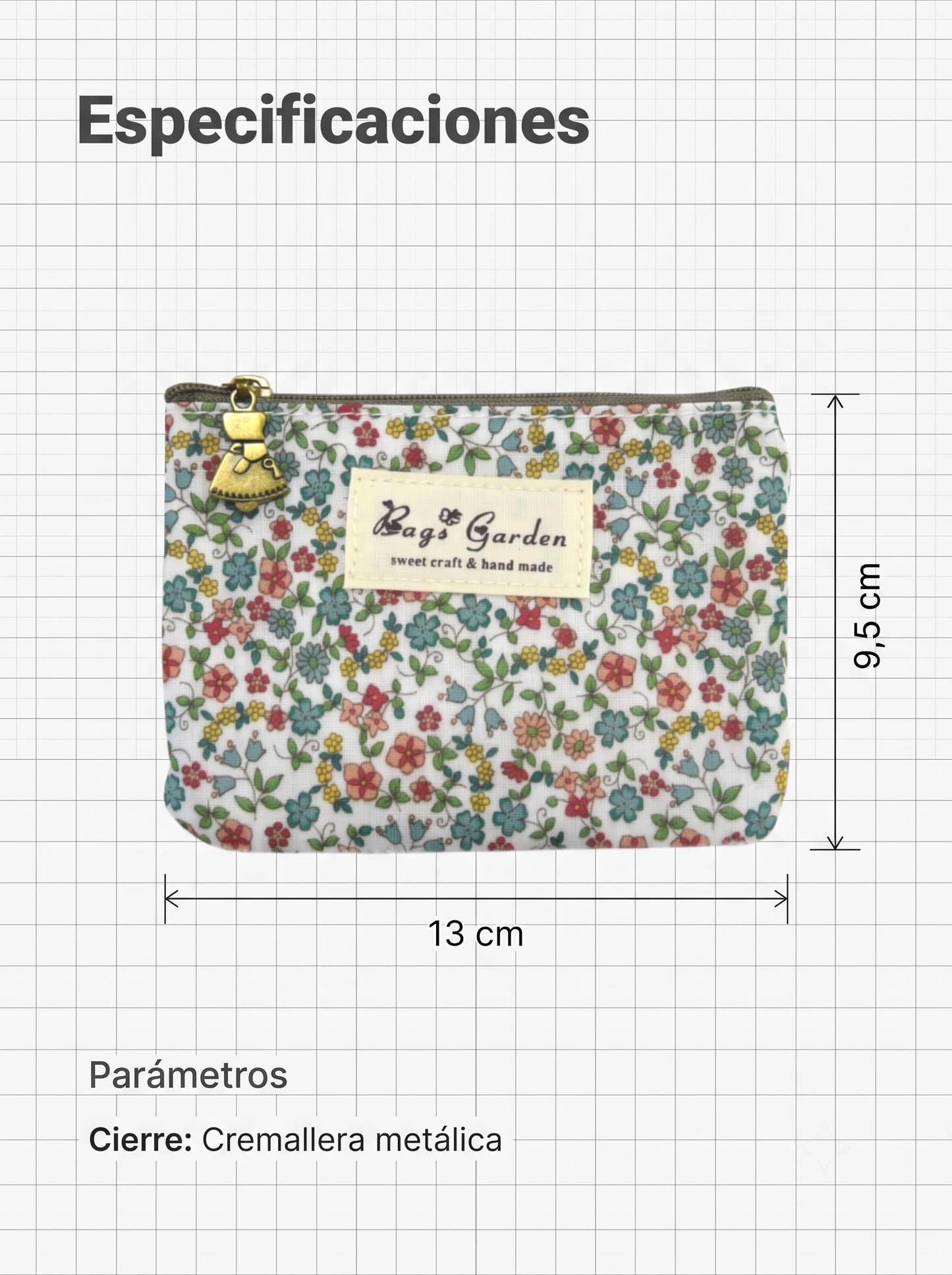 Monedero Floral Pequeño con Cremallera