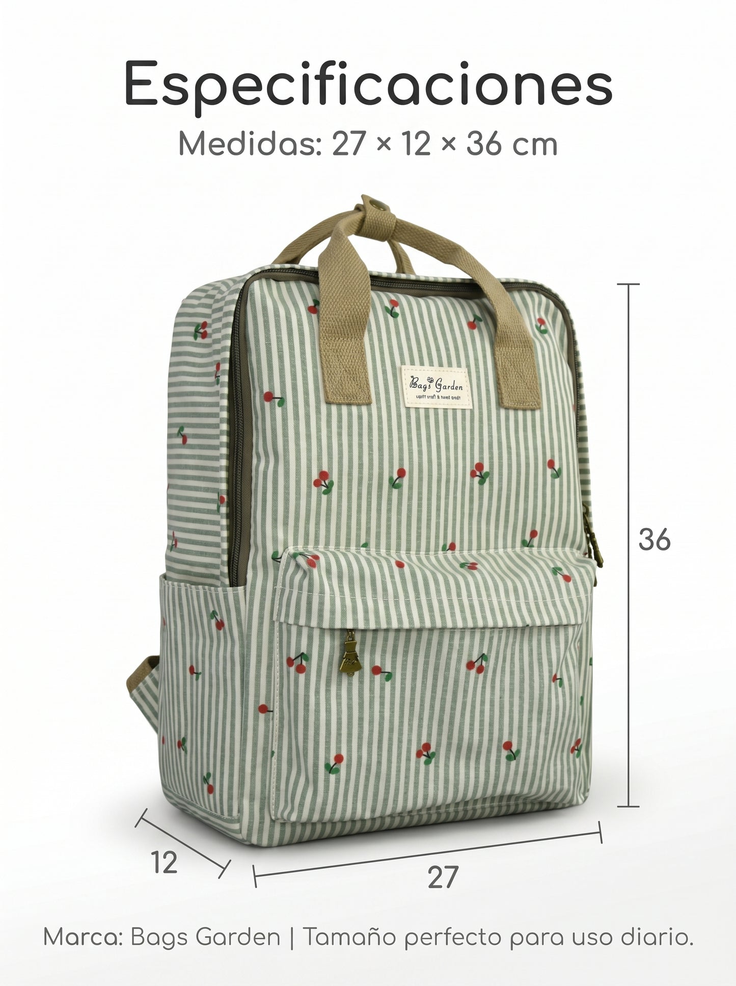 Mochila Rayas con Cerezas