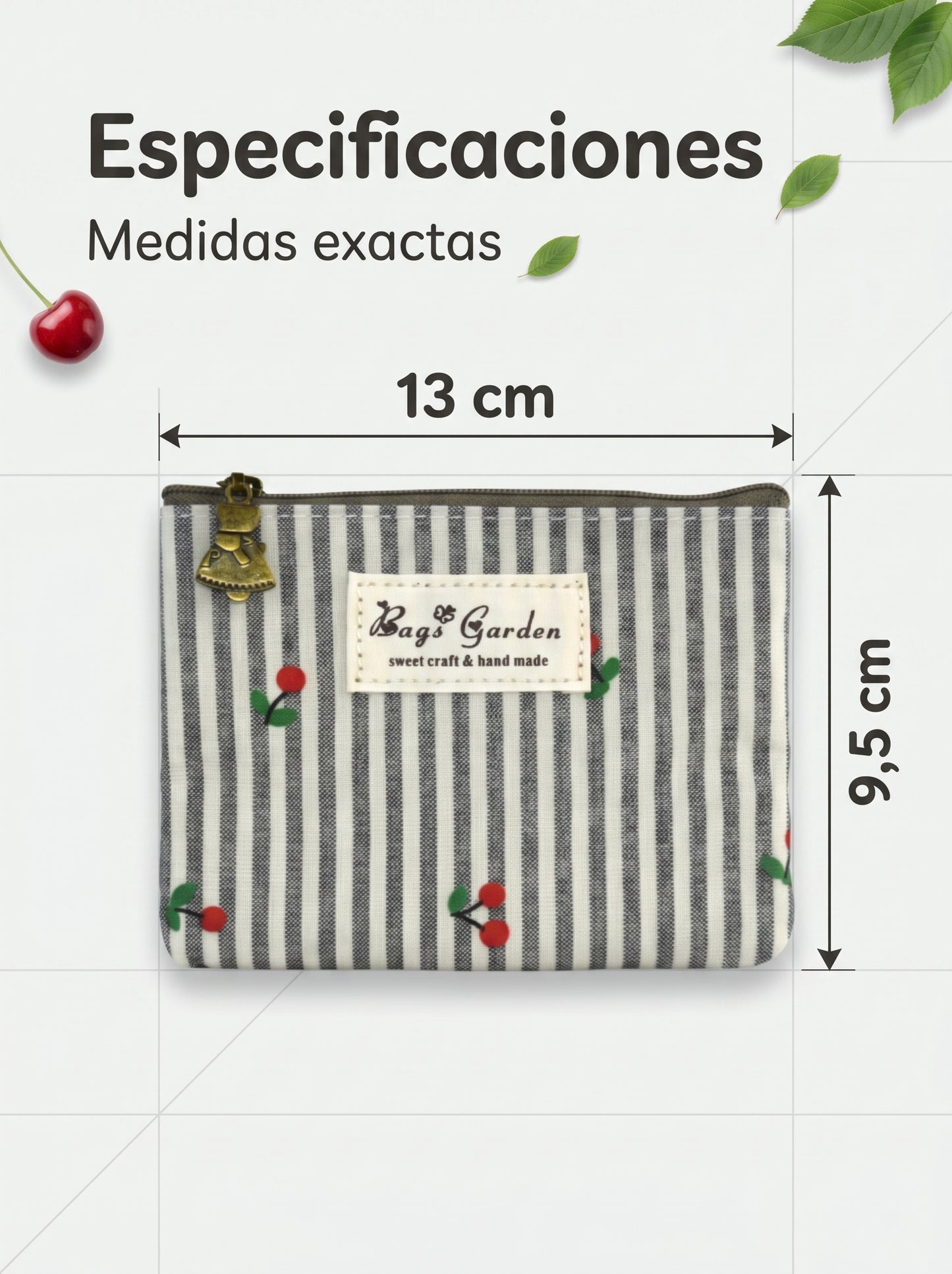 Monedero rayas con cerezas
