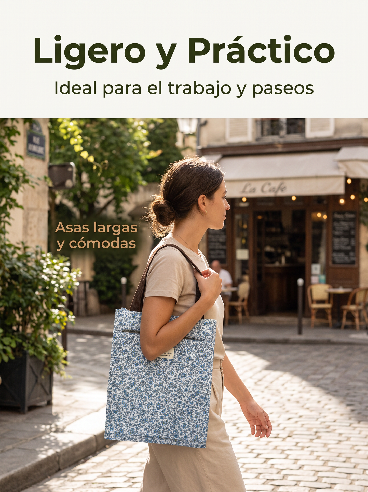 Bolso de Mano Mediano Floral Impermeable con Bolsillo Frontal, Cierre de Botón y Asas