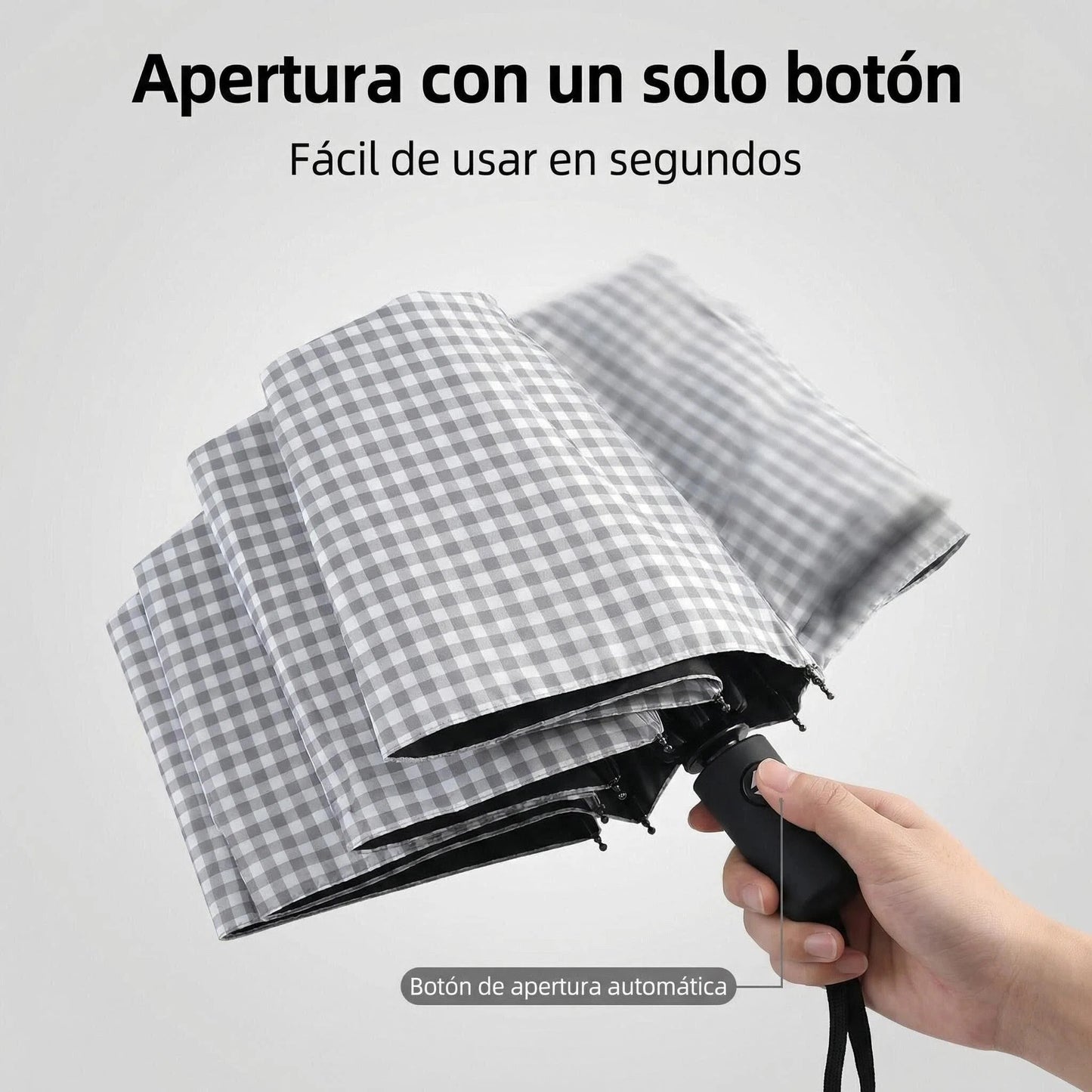 Paraguas Plegable Automático Impermeable Vichy | Paraguas Compacto de Viaje