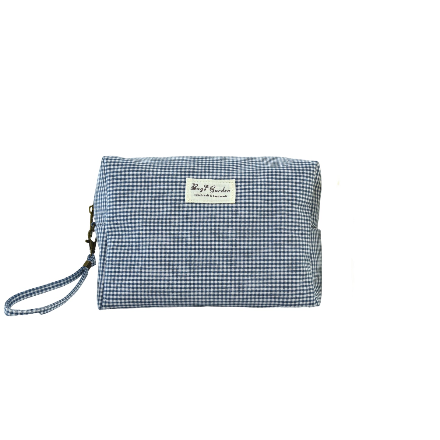 Neceser grande de algodón mini Vichy con asa lateral desmontable – Bolsa de viaje multiusos