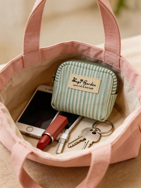 Monedero de Algodón con Rayas – Compacto, práctico y con estilo