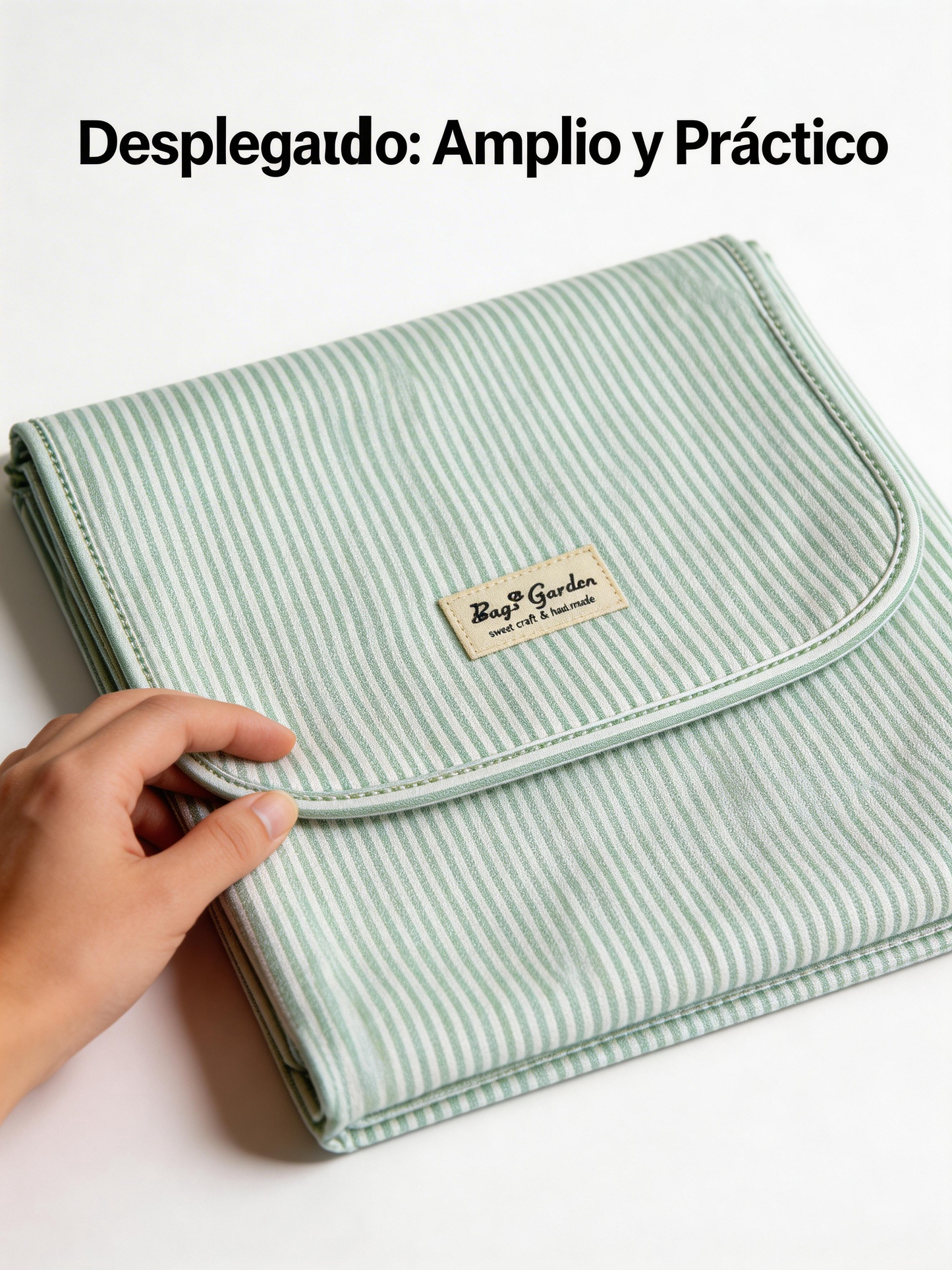 Cambiador de Bebé de Algodón Rayas Plegable | Colchoneta Portátil