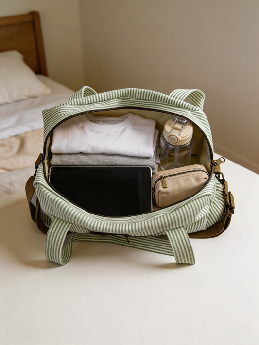 Bolso de Algodón Rayas con Bandolera | Bolsa de Viaje