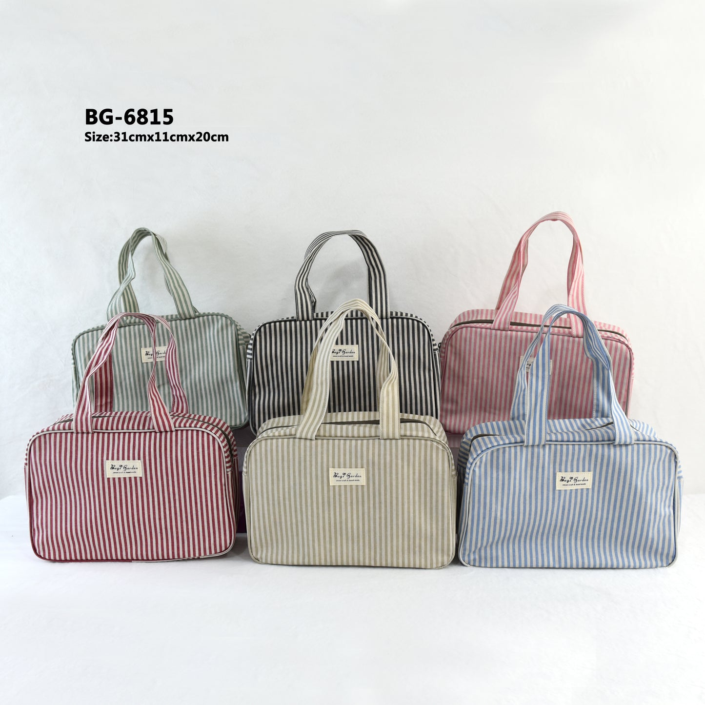 Bolso de mano impermeable a rayas rectangular