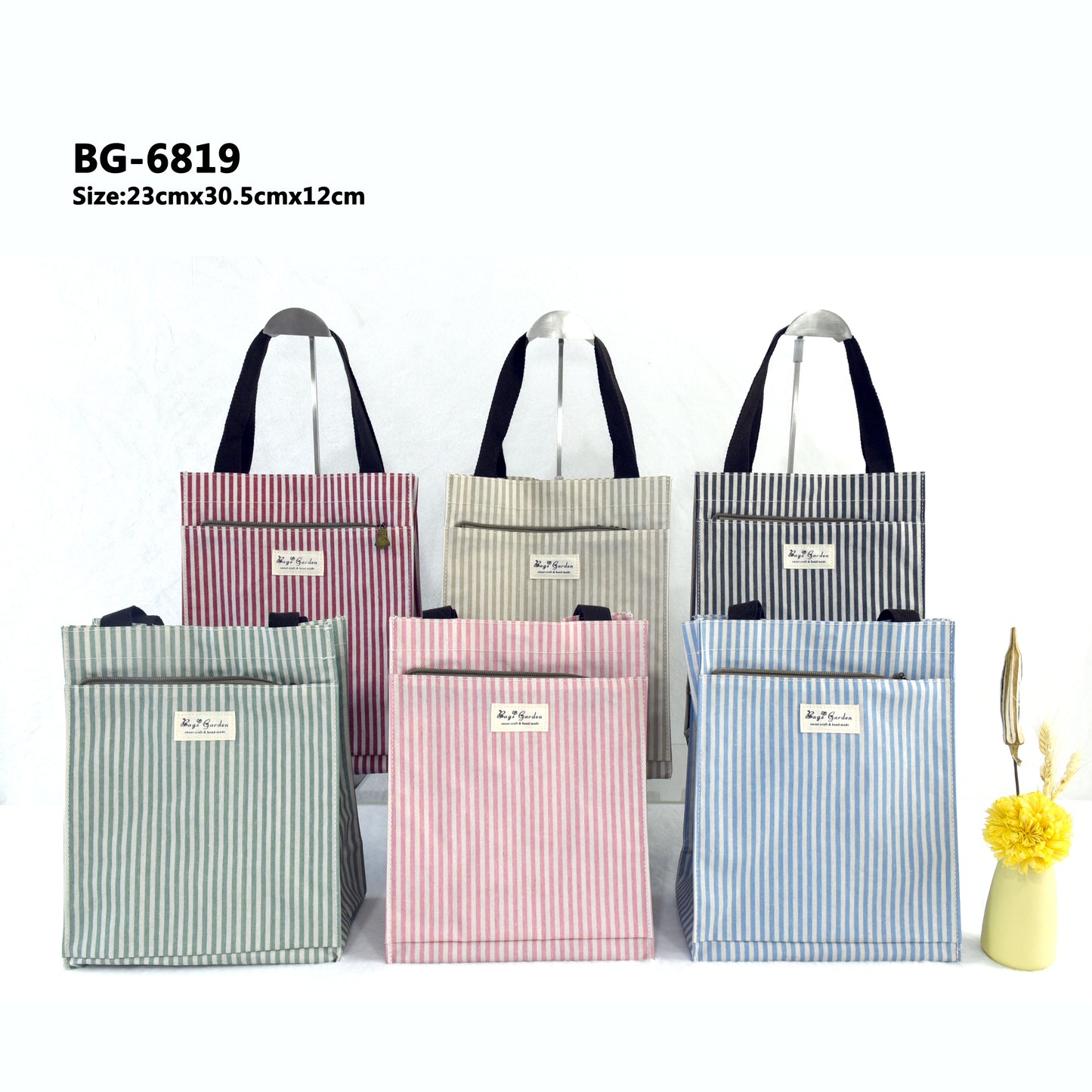 Bolso de mano Mediano impermeable a rayas multifuncional
