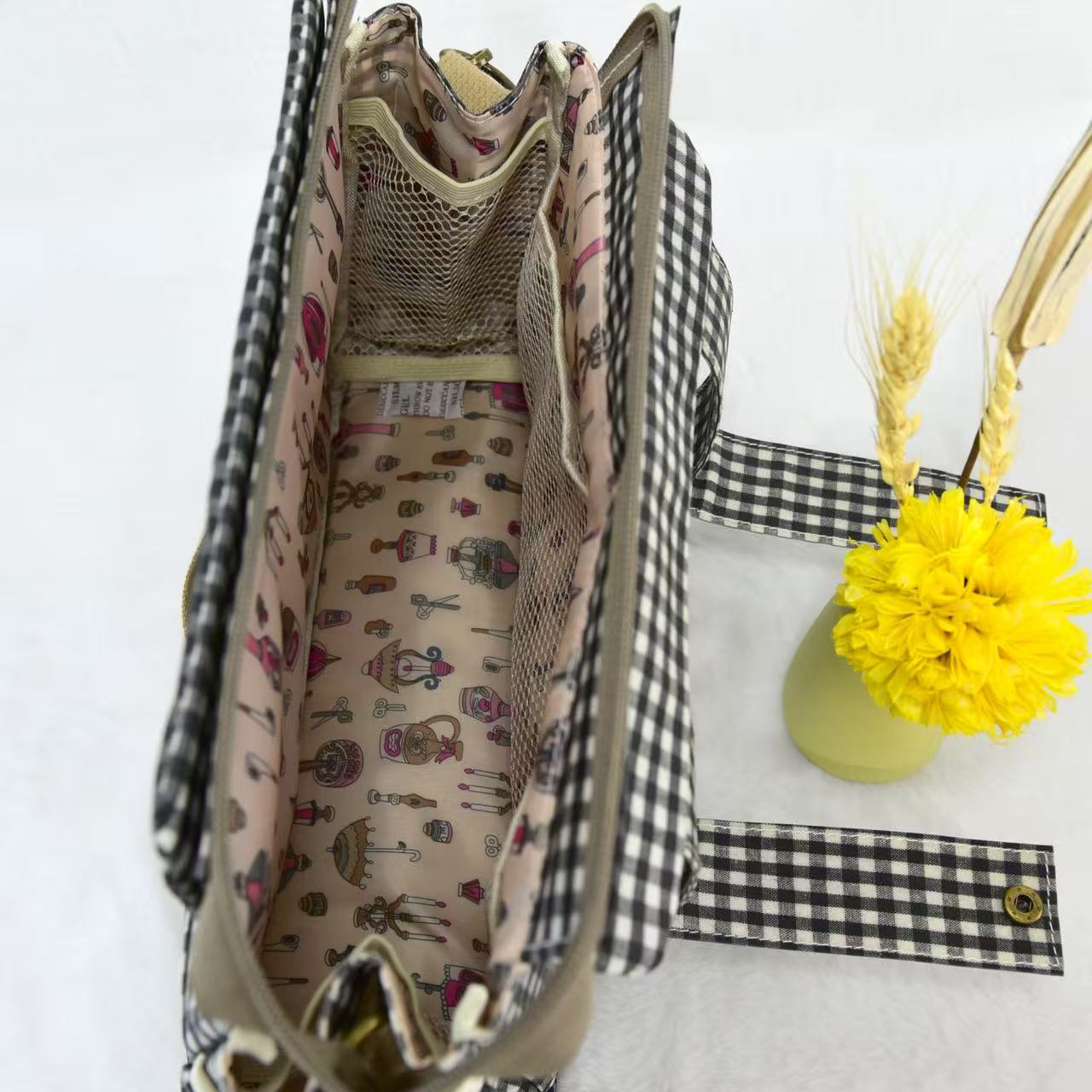 Organizador de Carrito de Bebé Impermeable con Vichy