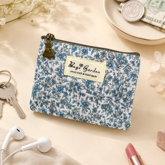 Monedero Floral Pequeño con Cremallera